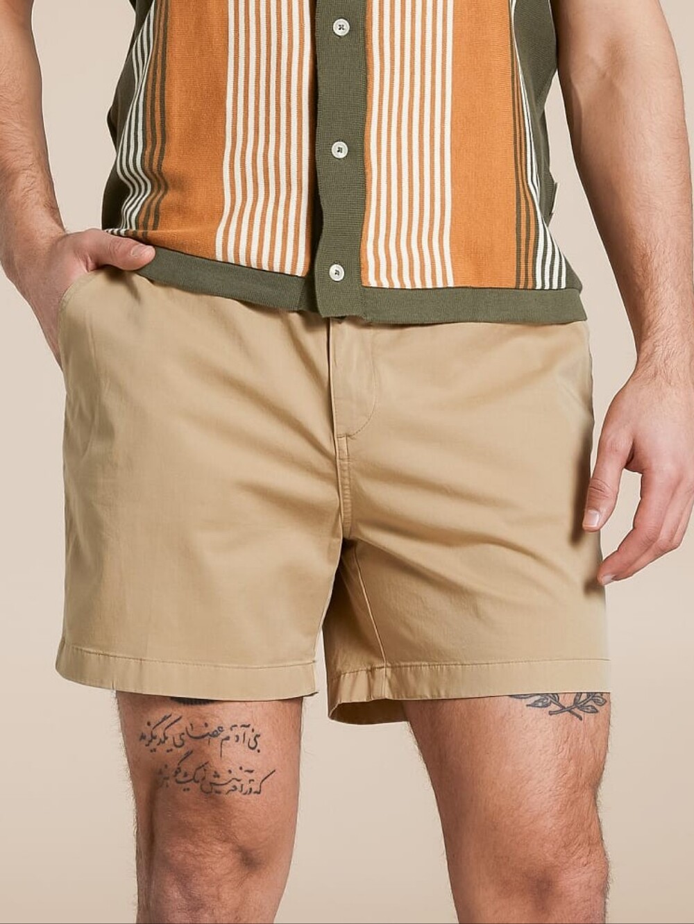 Chubbies Shorts Mens Brown Khaki Chino Originals Stretch Twill Travertines